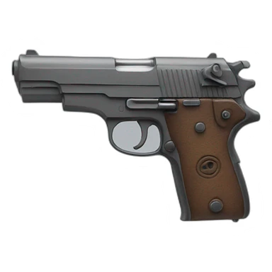 Gun with a smile sticker