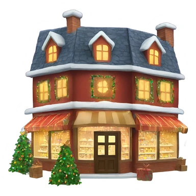 Christmas shop with Christmas lights  sticker