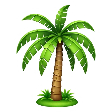 generate realistic detailed palm tree in 3d style sticker