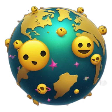 cool punk globe in space with small clusters on it sticker