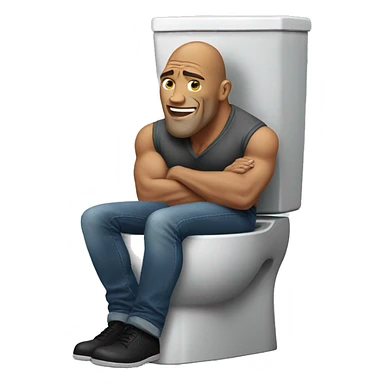 The rock head sitting on a toilet sticker