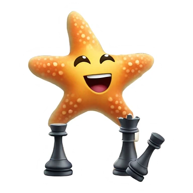 Starfish playing chess sticker