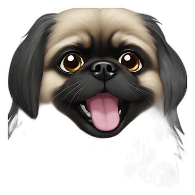 Black face Pekingese sticker