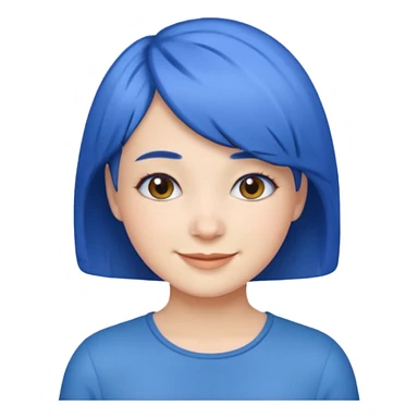iPhone emoji girl with short blue hair  sticker