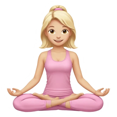 blonde yoga girl light pink clothes n sticker
