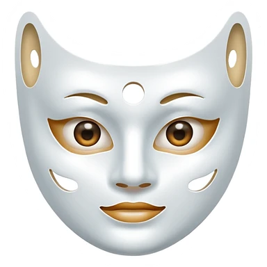 a sheet of white mask pack for face skincare beauty, except on the face, transpalent holes on eyes and mouth side sticker