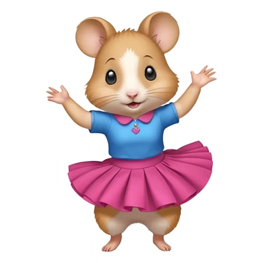 hamster  girl  dancing with skirt sticker