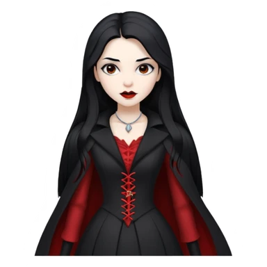 Women Vampire with black & white coat dress sticker