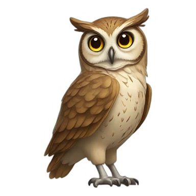 anthropomorphic owl sticker