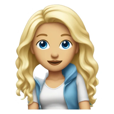 Beautiful blonde blue eyed woman sitting on couch sticker