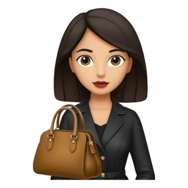 italian female with italian fashion style, holding bag sticker