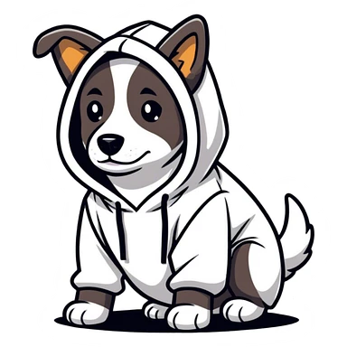 Dog with hoodie sticker