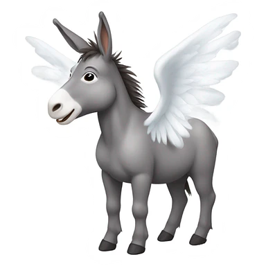 donkey angel wings sticker
