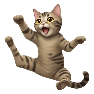 Cat falling sticker