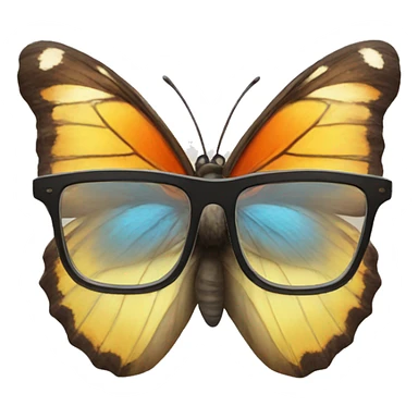 butterfly with glasses  sticker