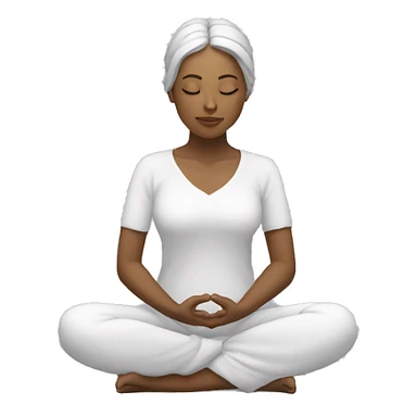 Meditación mujer más corazón blanco sticker