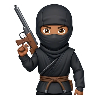 Ninja with gun sticker
