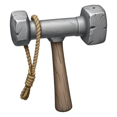 stone age hammer with rope sticker