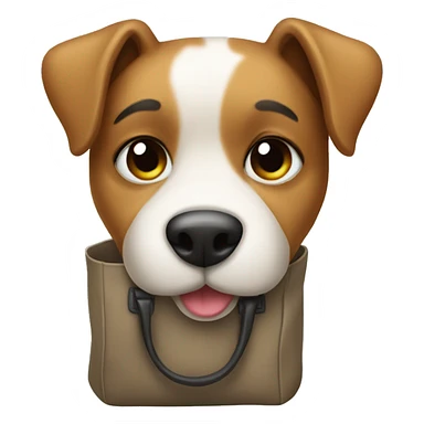 Dog with bag sticker