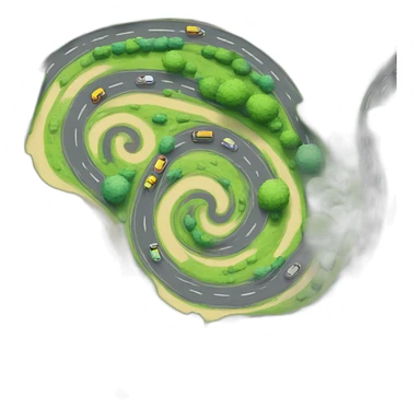 swirly cartoon road sticker