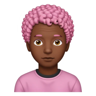 black man with pink short curly hair sticker