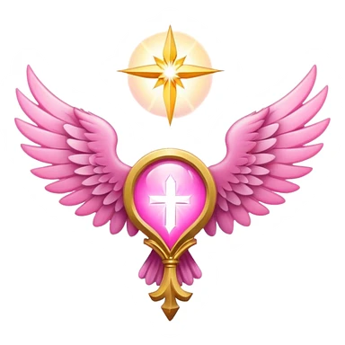 6 wings emblem holy light pink sticker