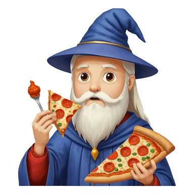 A wizard who eat a pizza  sticker