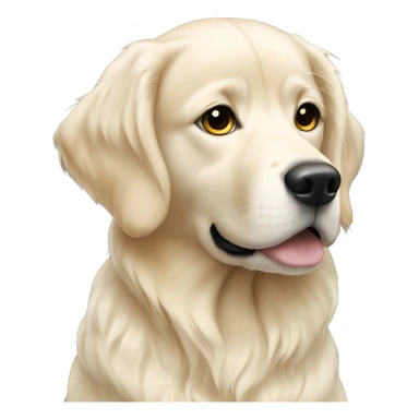 Black haired white girl with English cream gold retriever  sticker