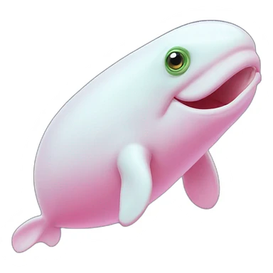 Pink beluga whale with the face of a frog sticker