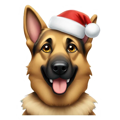 German shepherd Santa sticker