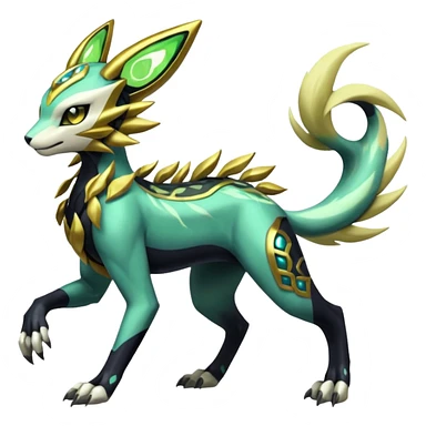  Exotic Meloetta-Zygarde-Zeraora-Renamon-Protogen-Palkia-hybrid-fusion-Fakémon-creature, full body sticker