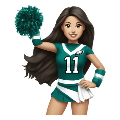 Philadelphia Eagles cheerleader brunette cheer sticker