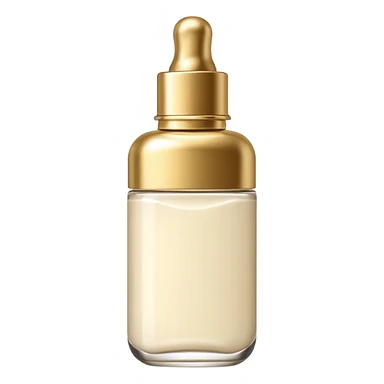 Ivory serum bottle with gold top sticker