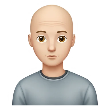 stylish young man portrait with bald head  sticker
