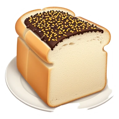 Slice of white bread on a white plate with chocolate sprinkles on top sticker