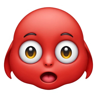 Make the siley emoji to be red and drooly. Make it look realistic sticker