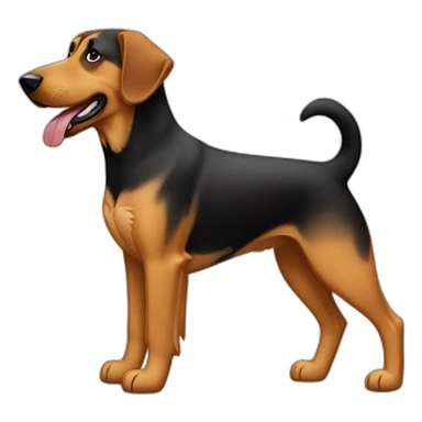 coonhound and German shepherd mix dog walking sticker