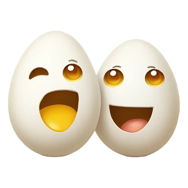 Two Egg friends with faces sticker