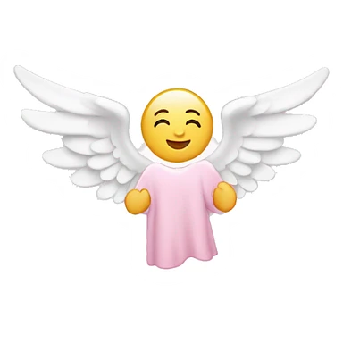 Light pink star with white angel wings sticker