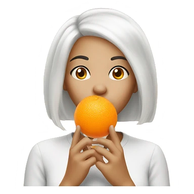 White orange hair girl blowing kiss emoji sticker