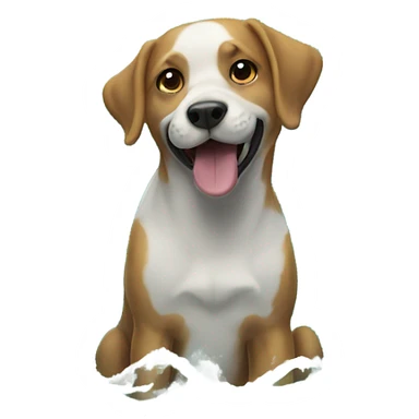 Dog in ocean sticker