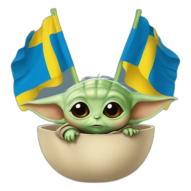 baby yoda  Ukraine flag sticker