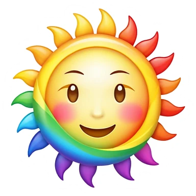 Rainbow sun sticker
