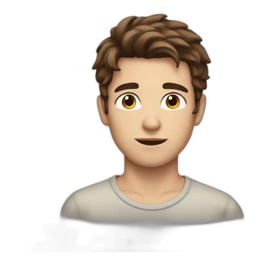 Attractive boy with brown hair and brown eyes sticker