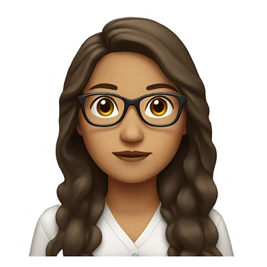 Mexican Woman with glasses and long brown hair  sticker