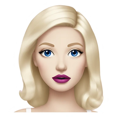 Hot girly pale blonde with blue eyes and pink lips wearing YsL sticker