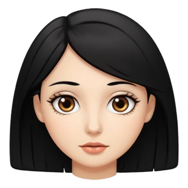 A woman with black hair and big eyes sticker