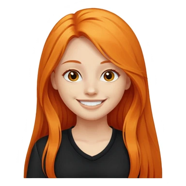 girl with very long orange hair and black clothes living sticker