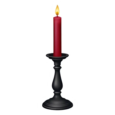 Dark-maroon-Red candle on a black stand sticker