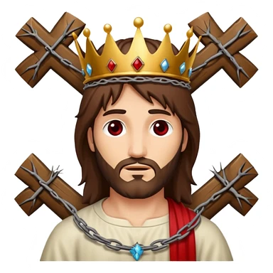 Christ on the cross with the crown of thorns and the blood on him sticker